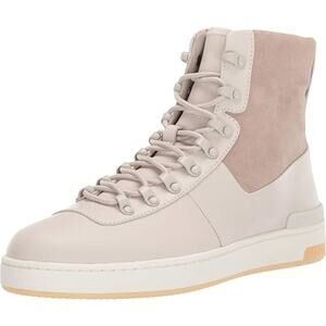 Vince Women's N3461 Rowan White San Remo Lux Leather Lace Up Boots Size 8.5